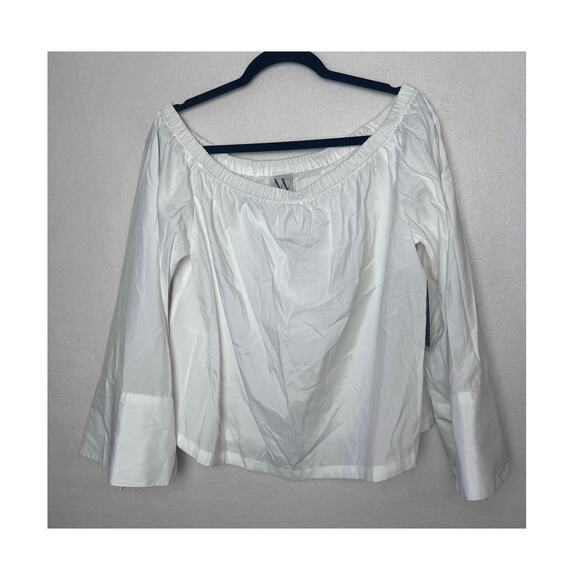 Worthington Women's Top White Long Sleeve Off the Shoulder Size XL NWT - Picture 1 of 6
